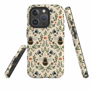 Bee Pattern Phone Case - Cream